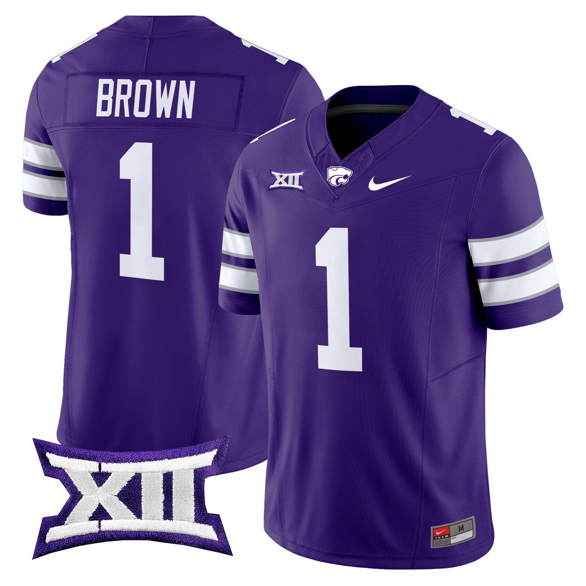 Men Kansas State Wildcats #1 Brown Purple Nike 2024 Vapor Limited NCAA Jersey style 1->ncaa teams->NCAA Jersey